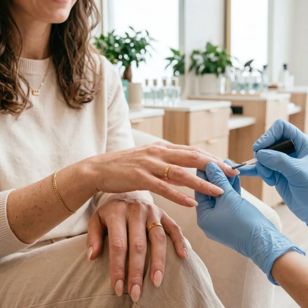 Gainage ongle naturel technique renforçante manucure