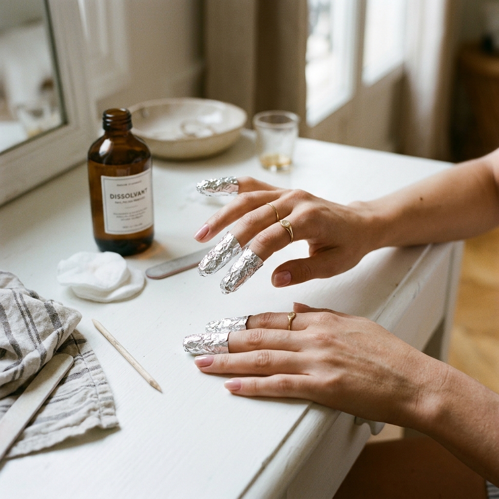 Comment utiliser le coton et le papier aluminium pour enlever le vernis semi-permanent 💅
