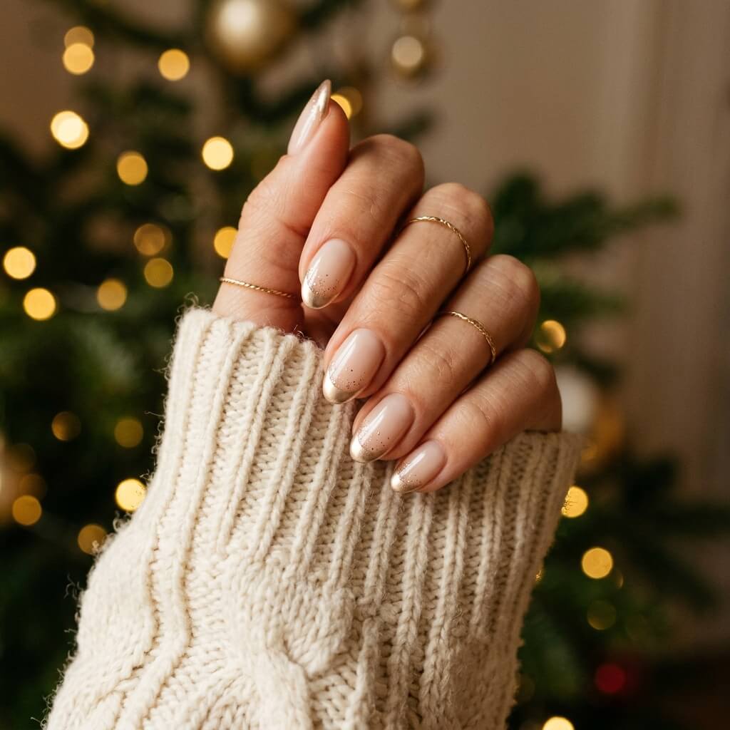 Ongles Dorés de Noël  15 Idées Chic et Lumineuses