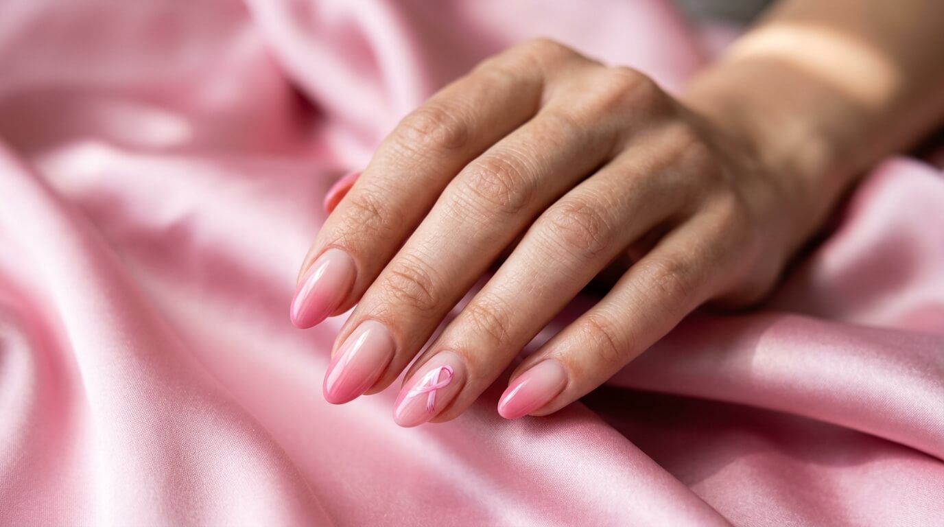 Ongles Octobre Rose Dégradé Rose Élégant