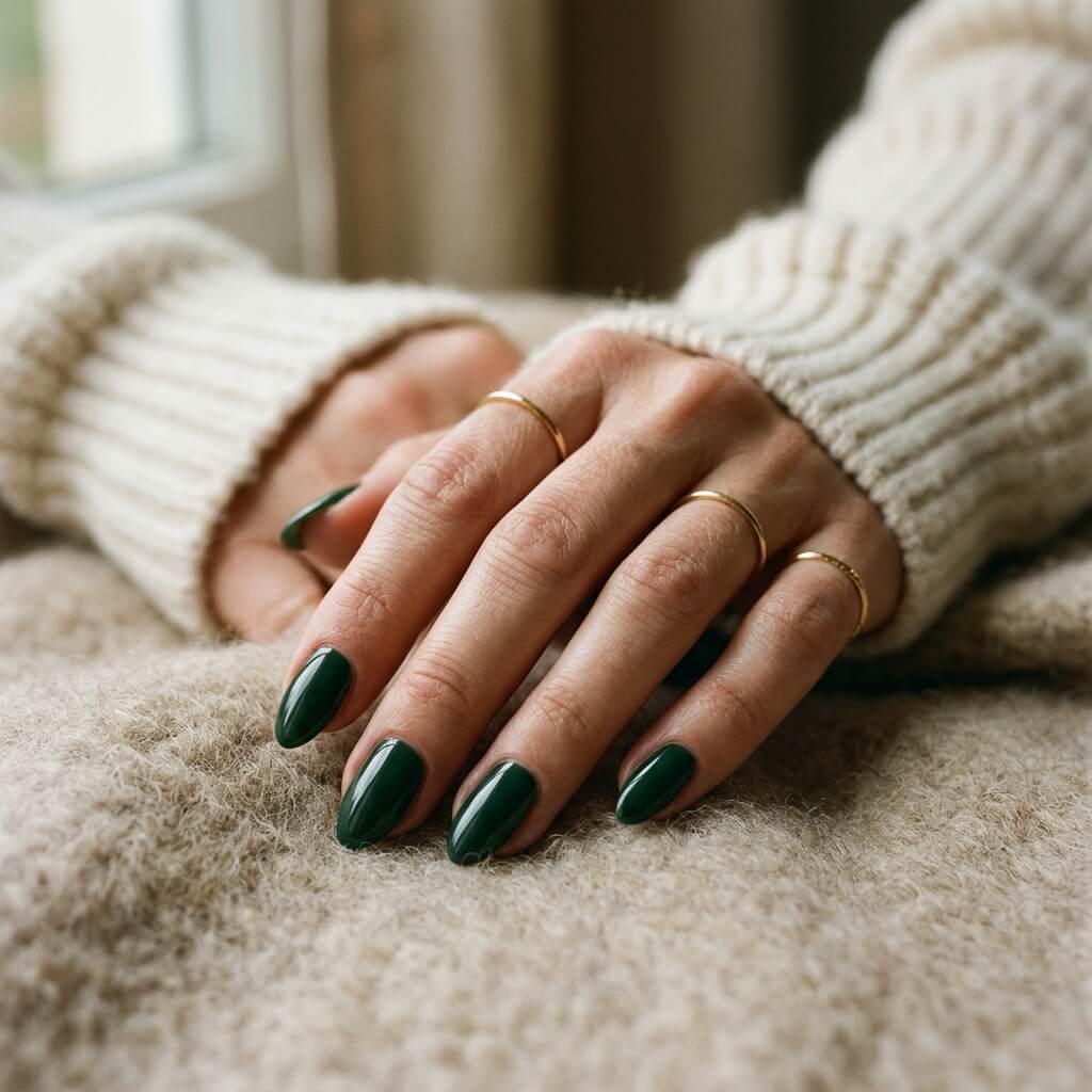 Ongles Vert Sapin  La Couleur Chic et Tendance de Novembre 